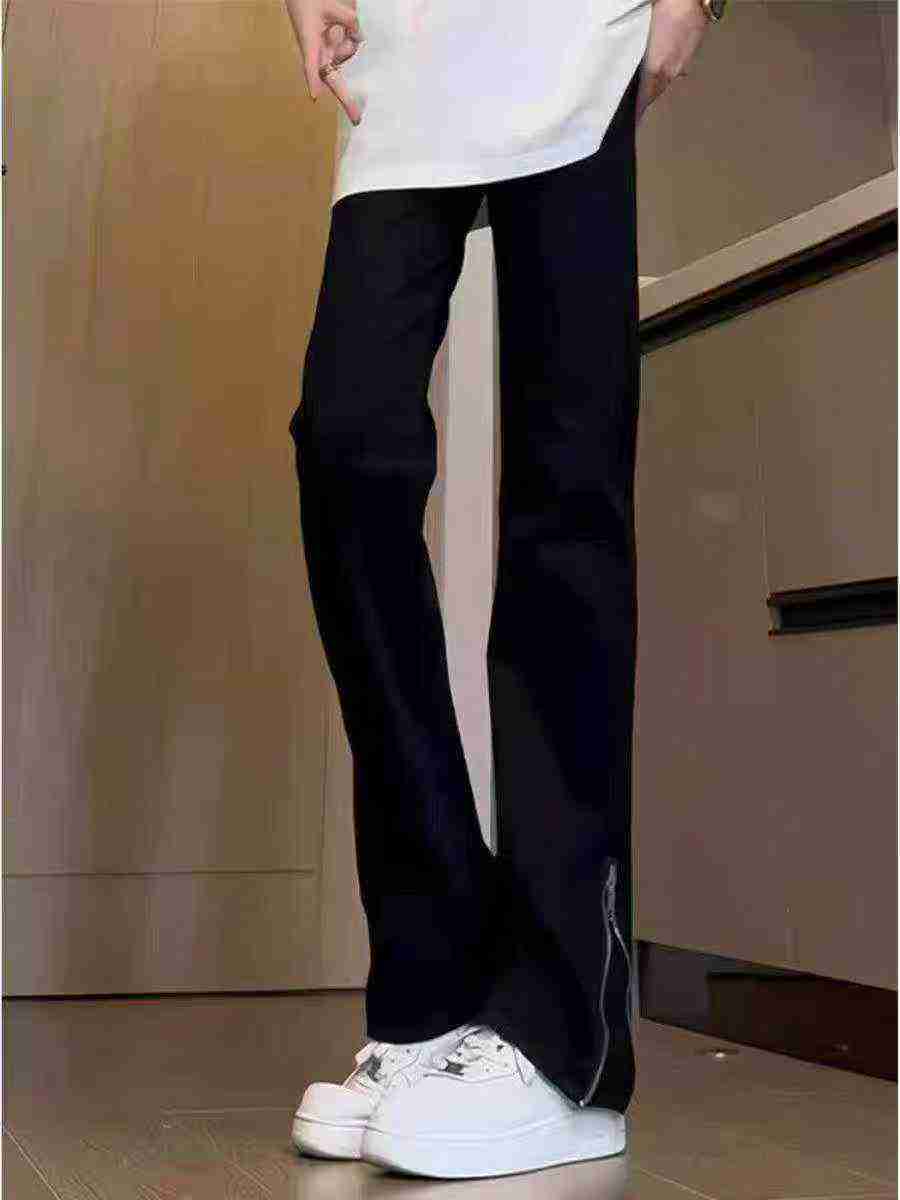 American High Street Spring Autumn Black Straight Slim Fit Side Zipper Jeans About 775 Pcs - Image 1