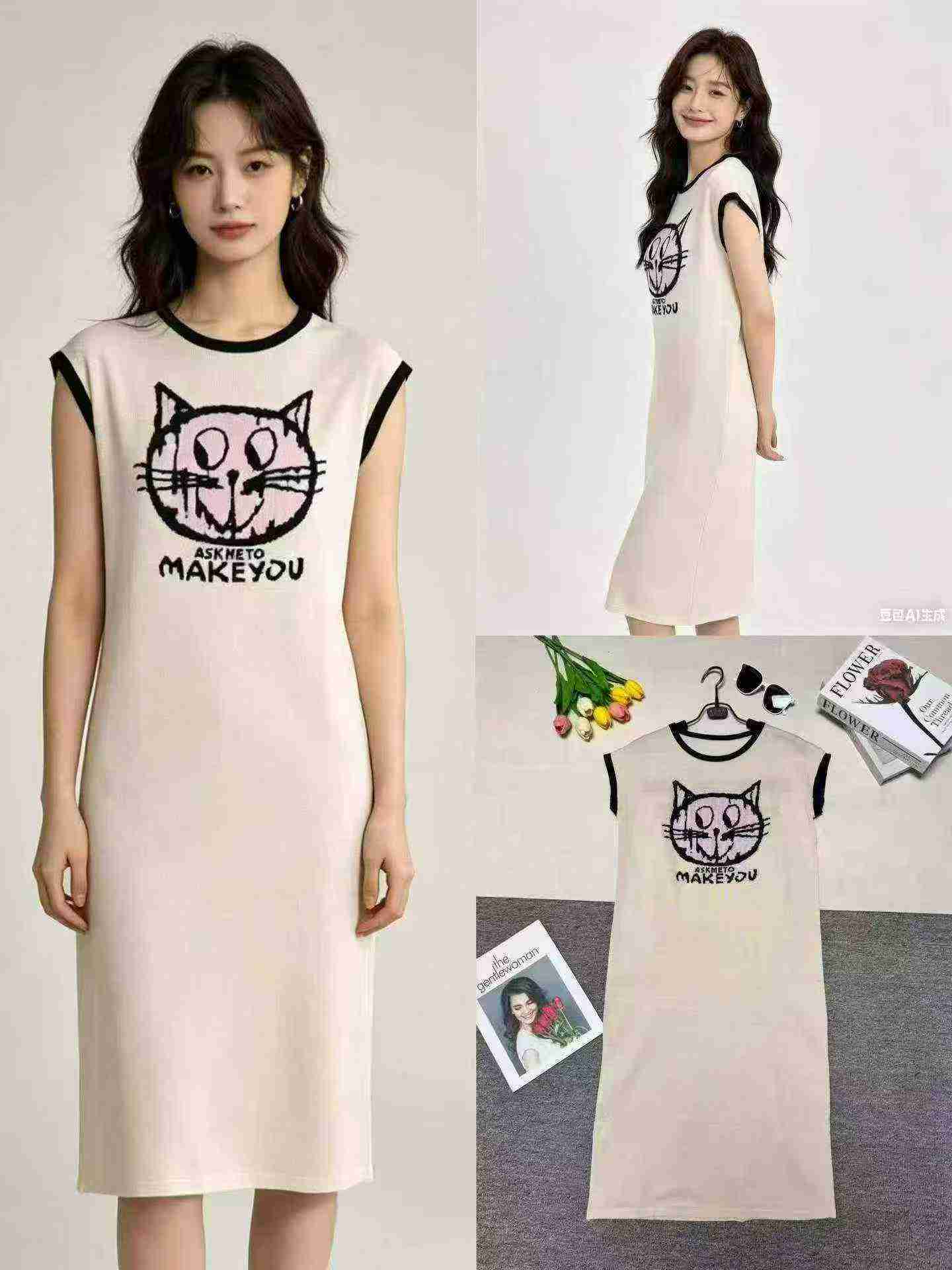 About 420 Pcs Women's Ice Silk Knit Dress 2 Colors - Image 1