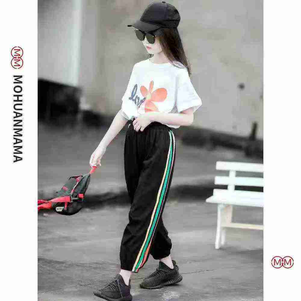 655 Pcs Spring Summer Korean Style Big Kids Loose Thin Casual Sports Long Pants - Image 1