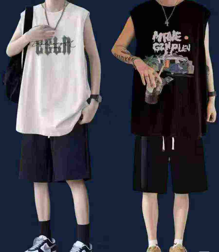2000 Pcs Pure Cotton Men & Women Plus Size Sleeveless Tank Tops - Image 1