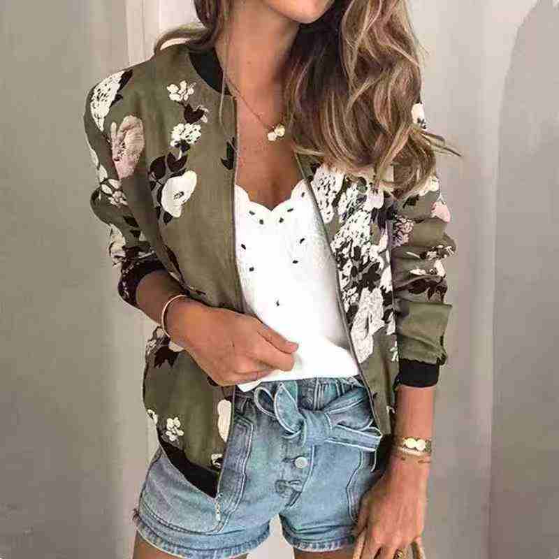 450pcs European American Style Printed Zipper Long Sleeve Women Jacket S-3XL Individually Packed - Image 1