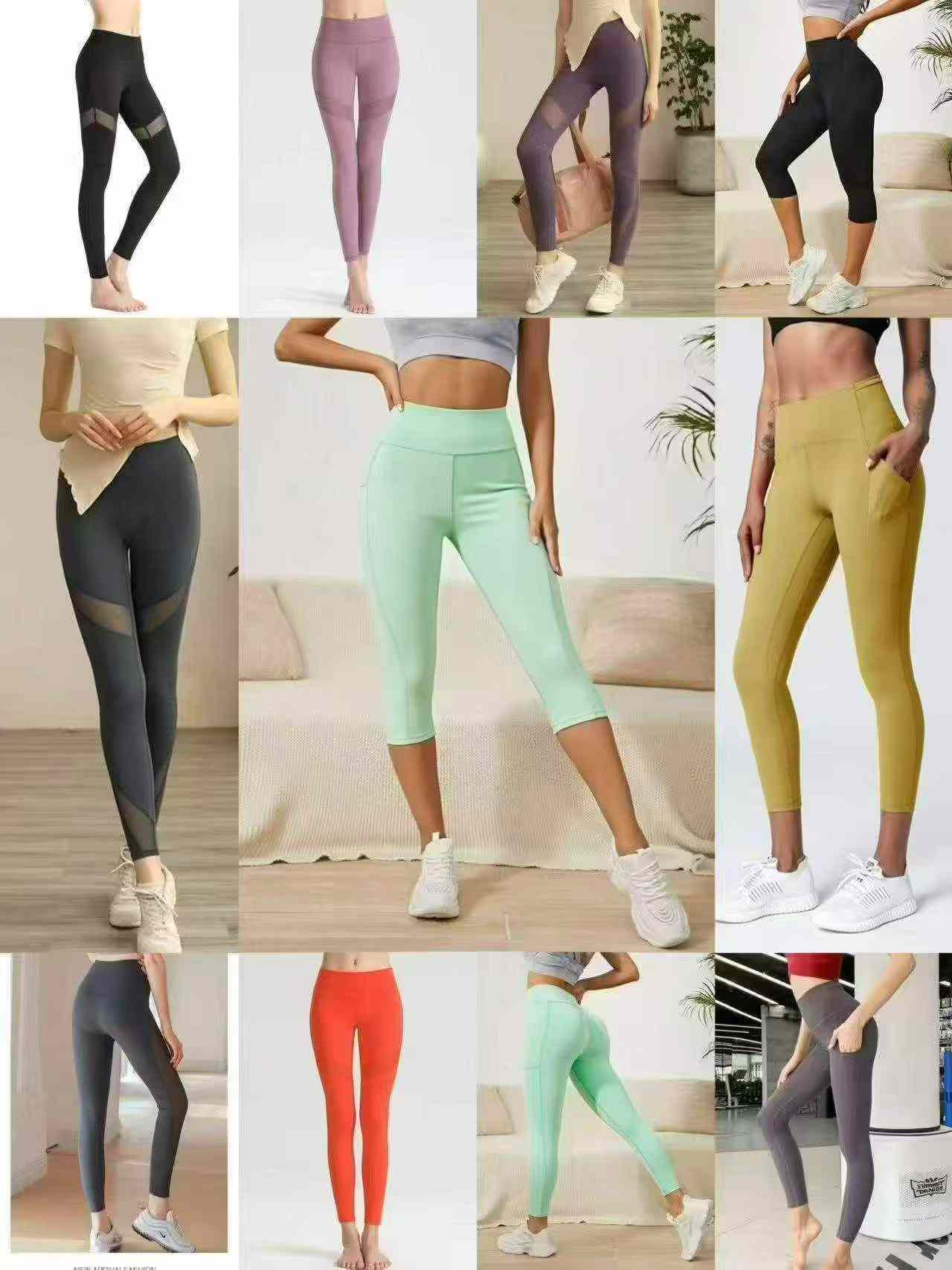 Pantalones de yoga deportivos de elastano de marca, liquidación de 2740 piezas - Image 1