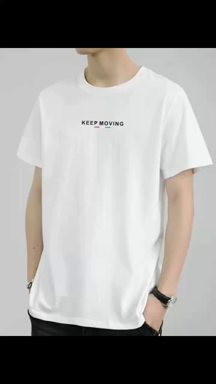 About 1000 Pcs Simple Commuter Ice Silk Short Sleeve T-shirts Clearance Wholesale - Image 2