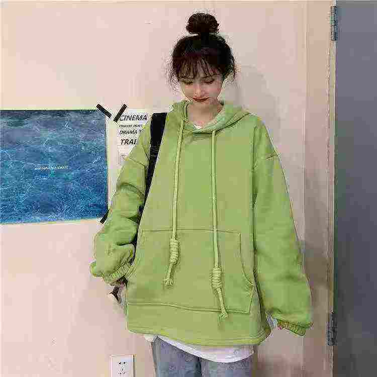 223pcs Cotton Mid-length Loose Hoodies - Image 1
