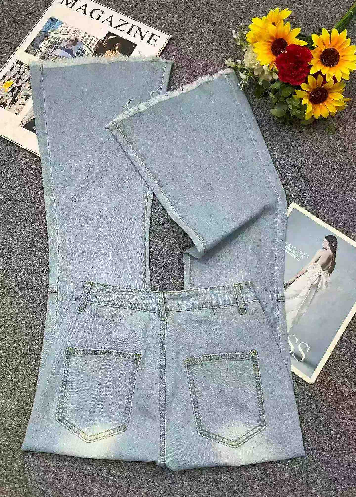 New Spring Summer American Style Loose Flared Jeans, Individual Packing, Size S-2XL, 345 Pieces - Image 1