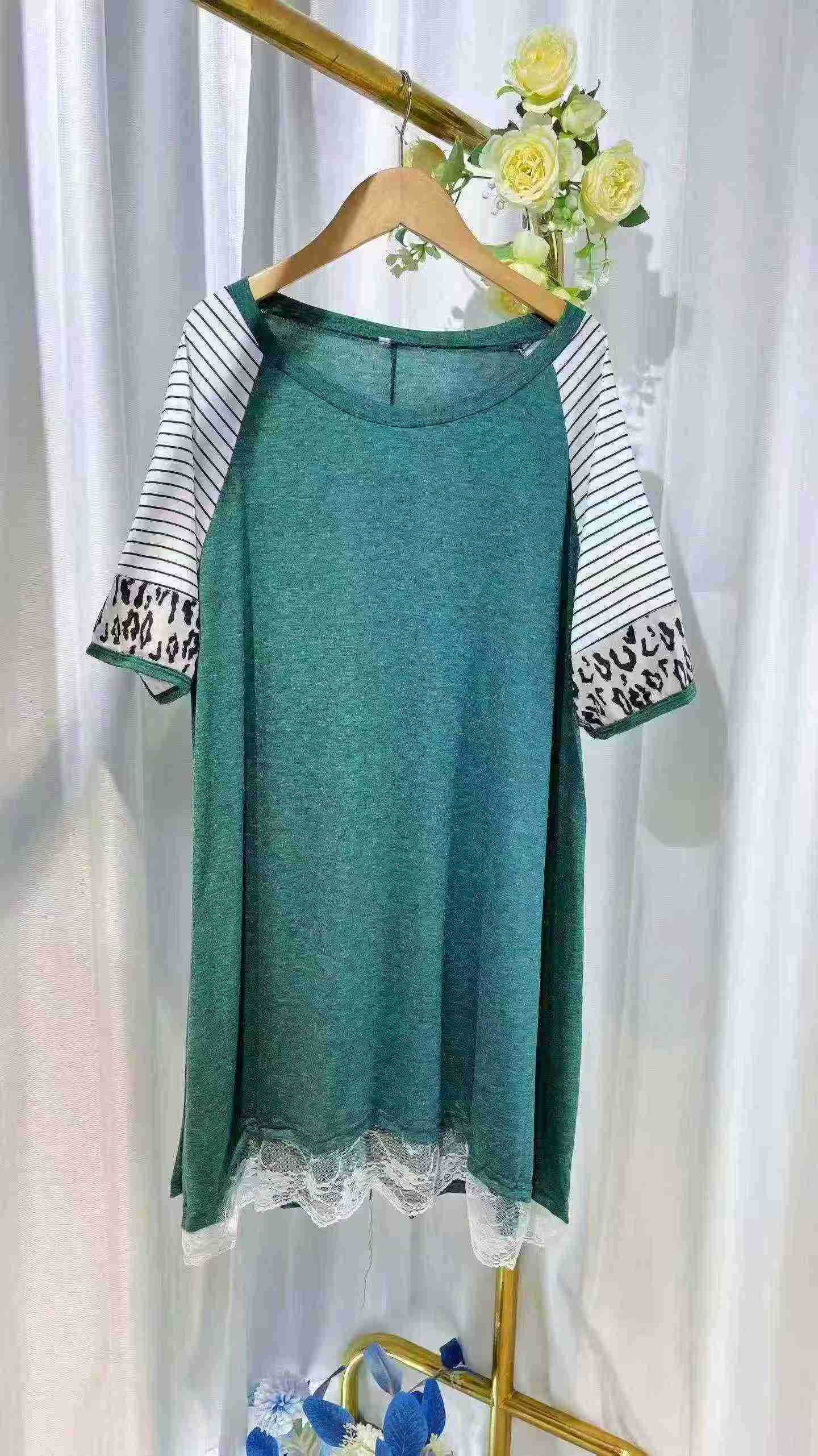 B56-5 Gauni la Pamba yenye Mikono Mifupi ya Lace, Takribani Vipande 260 - Image 1