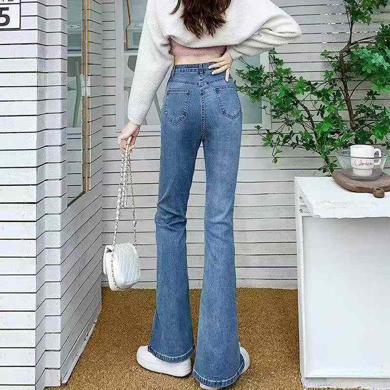 Celana Jeans Flare Belah Katun Dicuci Retro Musim Semi-Panas Baru, Sekitar 160 Potong - Image 1