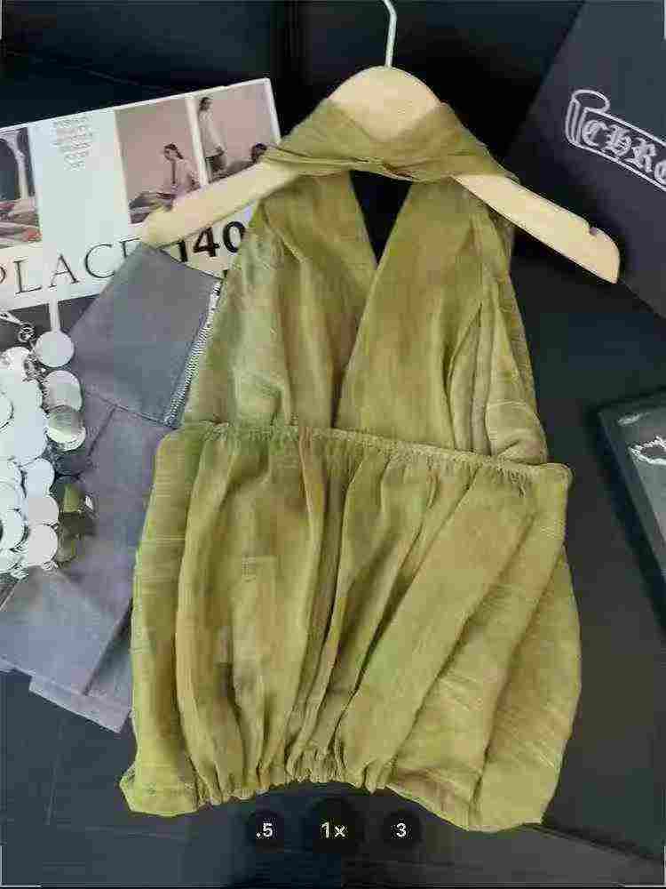 Atasan Kasual Santai Tanpa Lengan Halter Belakang Terbuka 292 Potong - Image 1