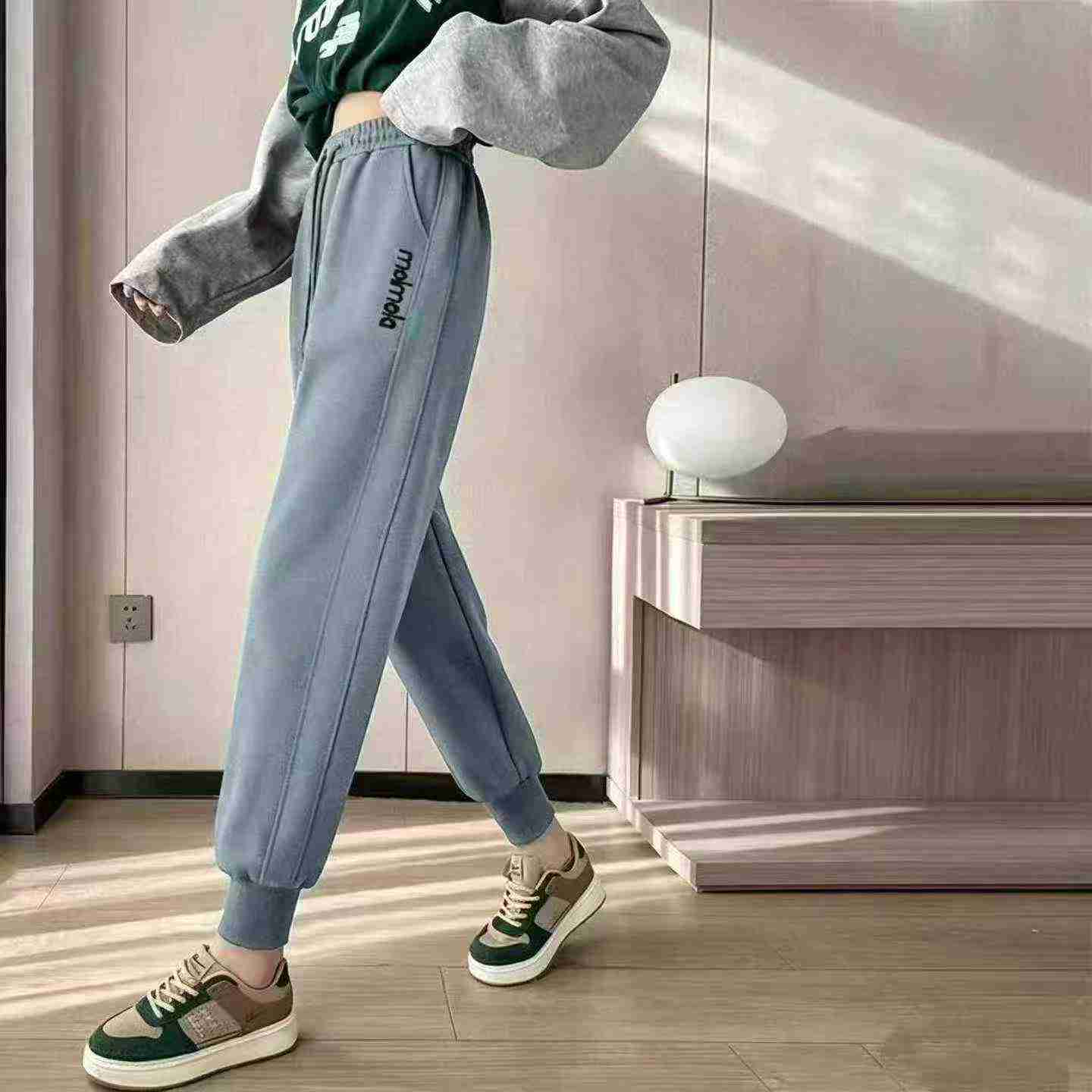 317 Pcs Letter Embroidered Casual Drawstring Sweatpants - Image 1