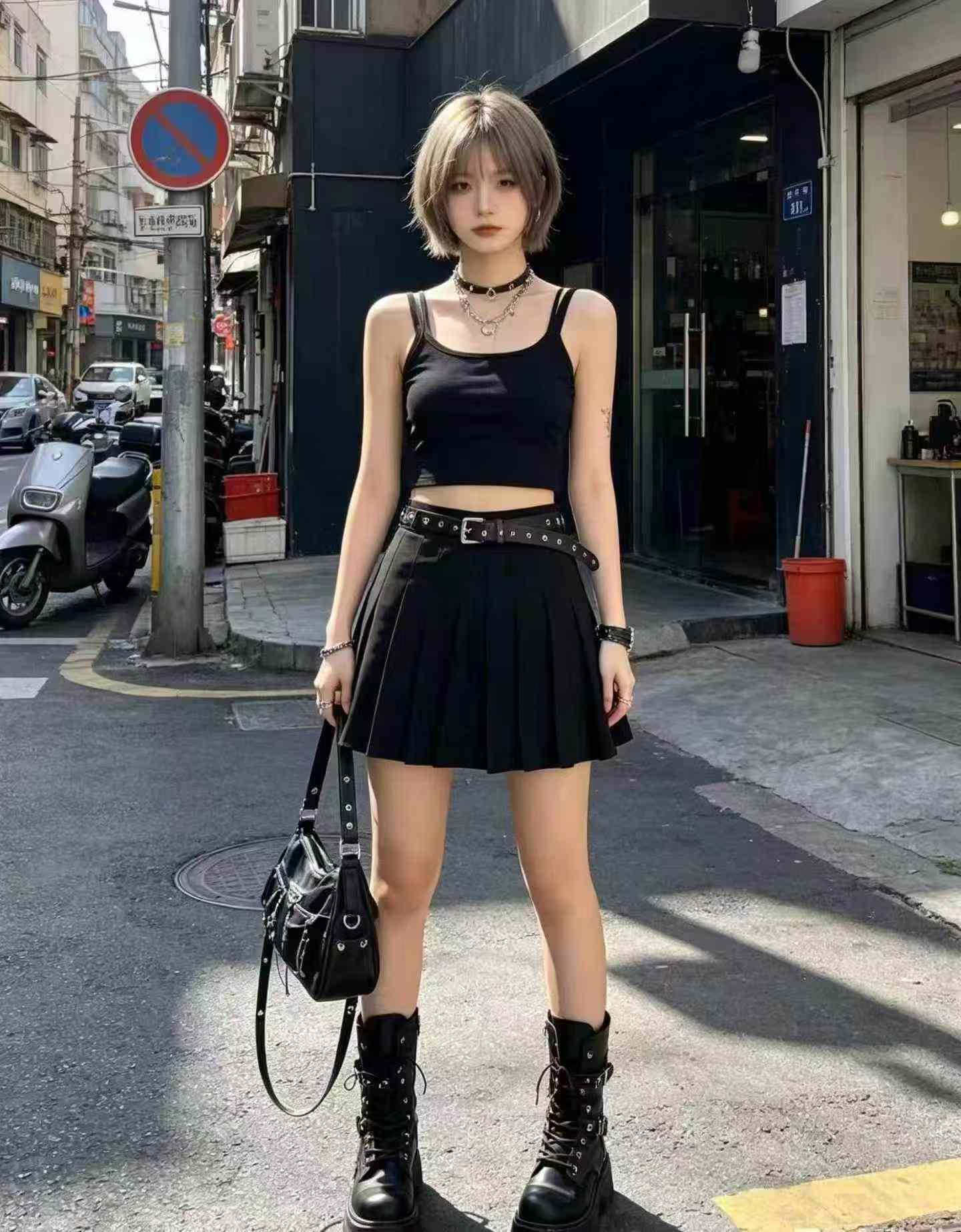 Lebih kurang 120 Keping Skirt Berlipit Seksi Hitam Anti-Terdedah - Image 1