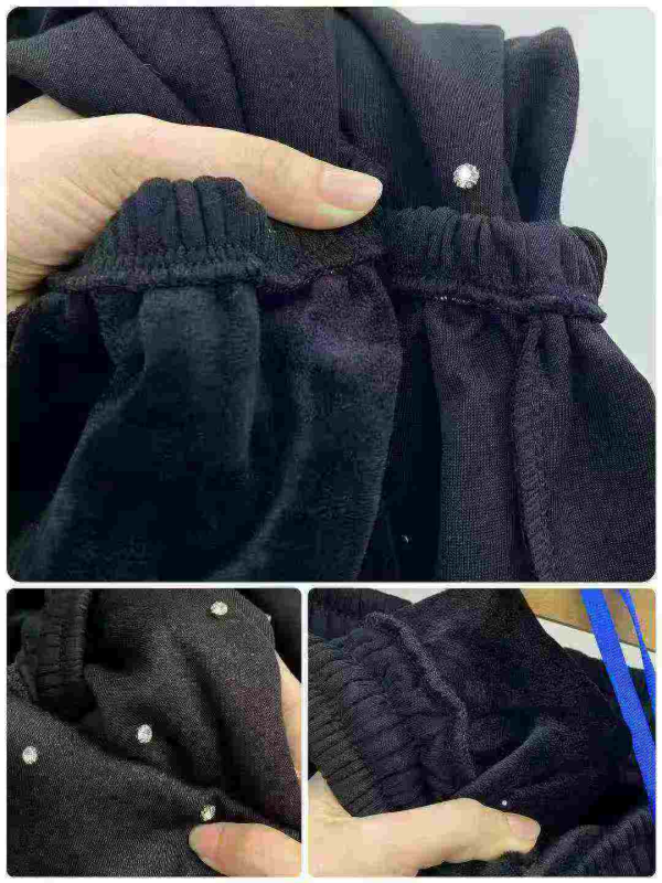 Korean Style Heavy Rhinestone Fleece Lined Cuffed Sweatpants 580 Pcs - Image 1