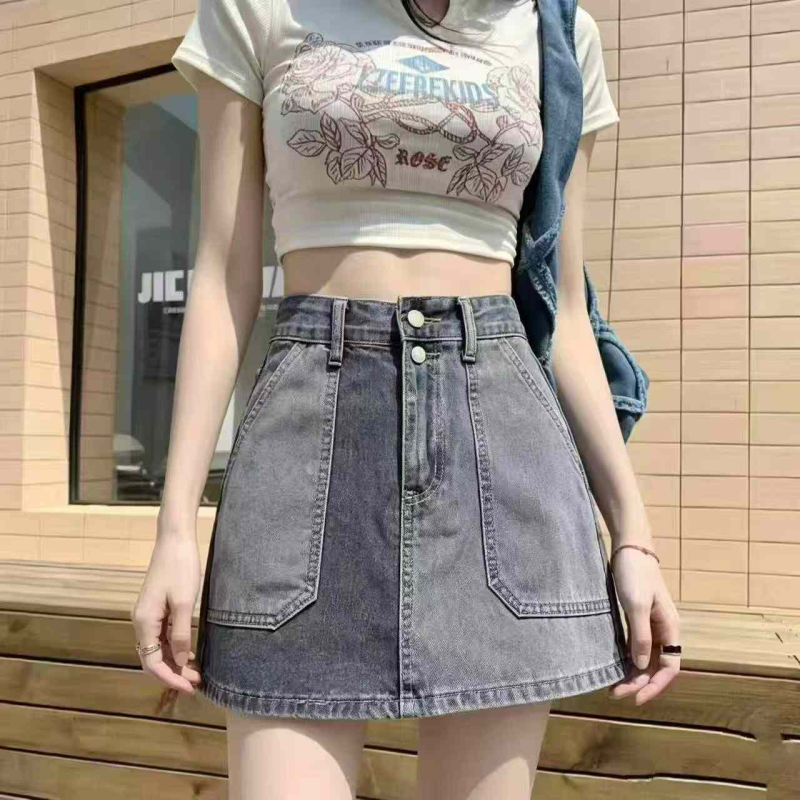 New Summer Vintage Washed Cotton Denim Skort, 920 Pieces Wholesale - Image 1