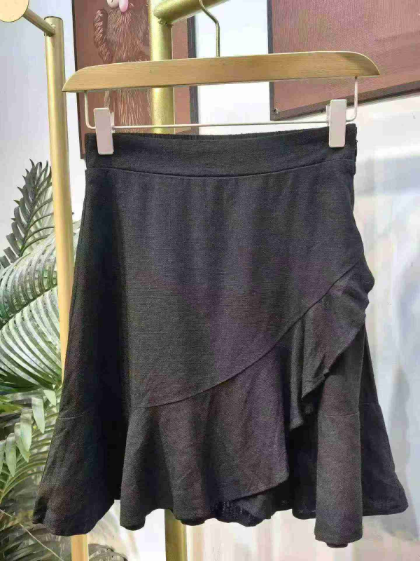 543 Keping Dotti Fesyen Pantas Australia Skirt Pendek Linen Berumbai Seksi Wanita - Image 1