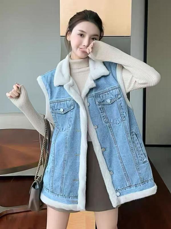 150 chiếc Áo ghi lê vải bò lót nỉ thanh lý hàng loạt - Image 1