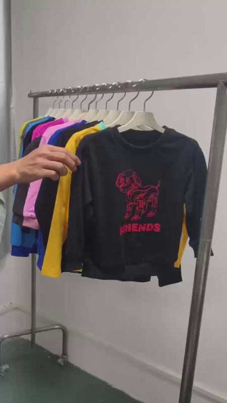 5000 Keping T-shirt Leher Bulat Bercetak Kasual Kanak-kanak Lelaki dan Perempuan Musim Bunga dan Musim Luruh - Image 1
