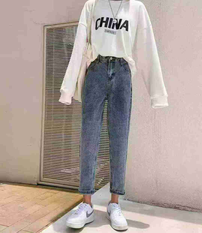 Nuevos Jeans Dad Harem de algodón con lavado vintage para primavera y verano, 596 piezas - Image 1