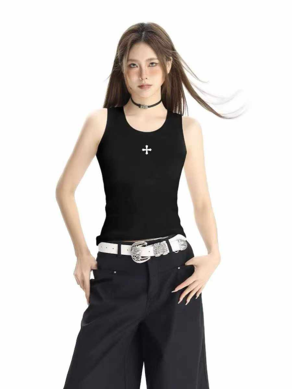 Nuevo top camiseta de tirantes sin espalda para mujer de estilo americano de verano, 380 piezas - Image 1