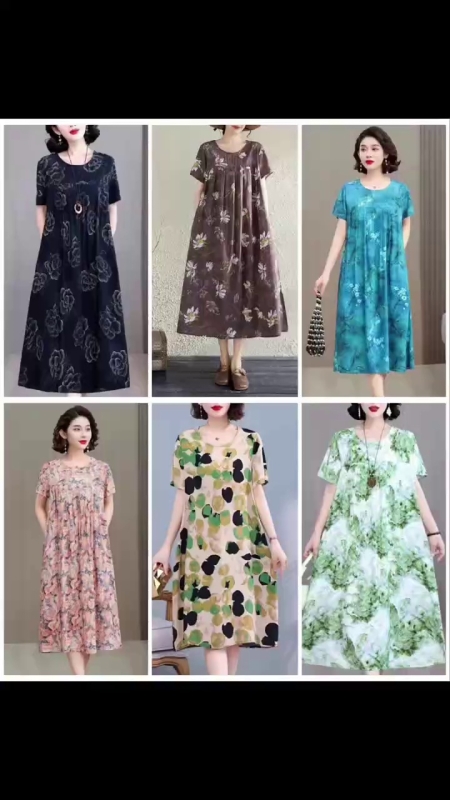Khoảng 1000 chiếc váy nữ họa tiết hoa dành cho bà mẹ trung niên, thanh lý hàng tồn kho - Image 1