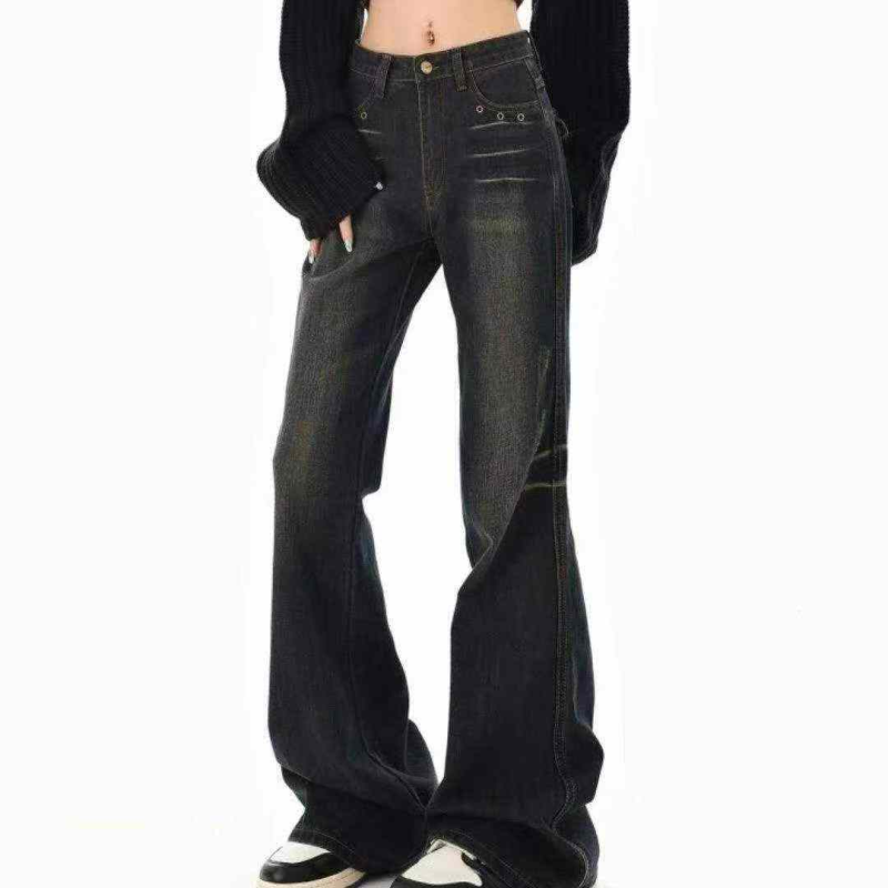 Spring Summer New Retro Washed Cotton Flared Jeans For Plus Size Women, 300 Pieces - Image 1