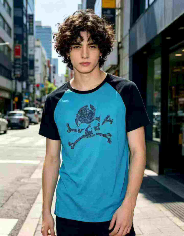 336 Pcs Same Brand Dark High Street Men's Short Sleeve T-shirts - Image 1