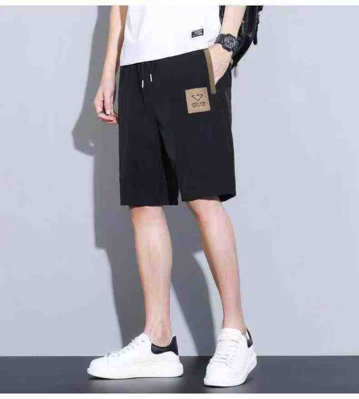 1700 Pcs 2026 New Embroidered Men's Ice Silk Breathable Casual Cropped Sports Shorts - Image 1