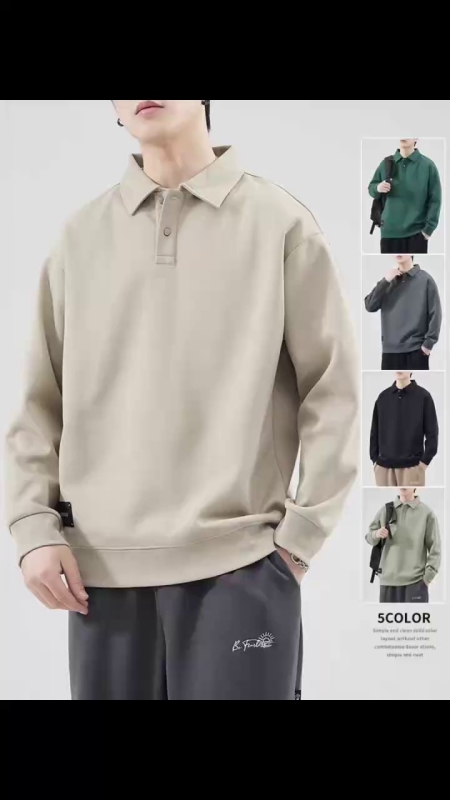 ประมาณ 650 ชิ้น เสื้อโปโลผ้าฝ้ายแขนยาว ทรงหลวม คุณภาพสูง สำหรับผู้ชาย สไตล์ธุรกิจกึ่งลำลอง สต็อกขายส่ง - Image 1