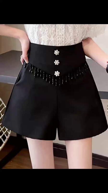 High Quality Spring Summer Beaded Fringed High Waist Shorts & Skirts, About 700 Pieces, Size S-XL - Image 1
