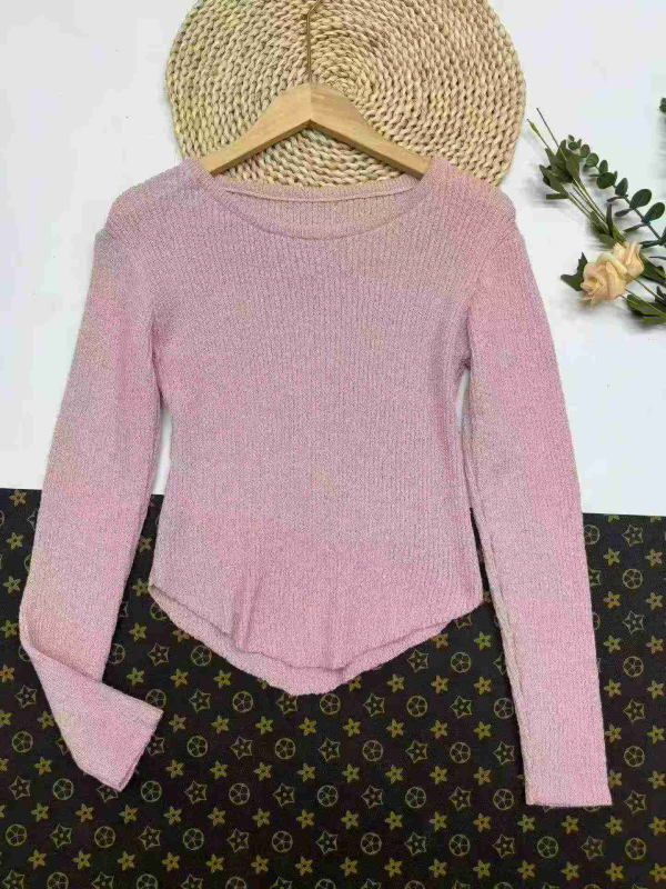 Crew Neck Rib Knit Sweater, Multiple Colors, Total 240 Pcs, One Size - Image 1