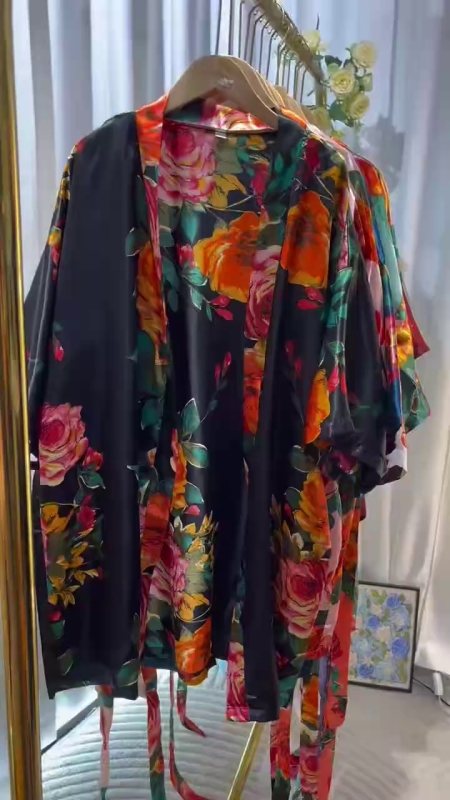 About 2000 Pcs High Quality Imitated Silk Satin Sleep Robes Sizes S-3XL - Image 1