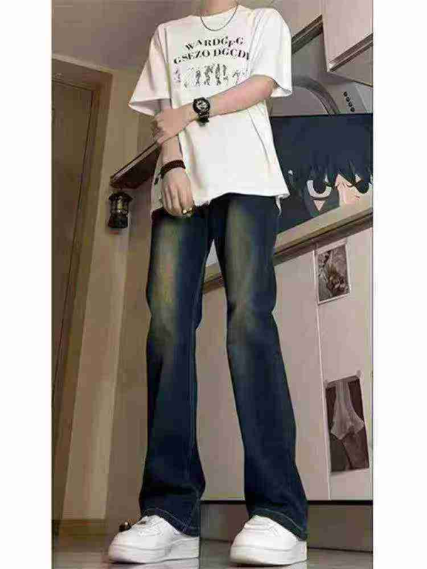 Approx 678 Pieces Men's Washed Gradient Navy Straight American Jeans - Image 1