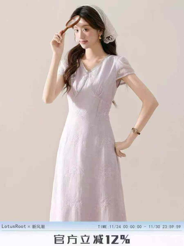 4100 Pcs New Summer Embroidered Slim Long Dress - Image 1