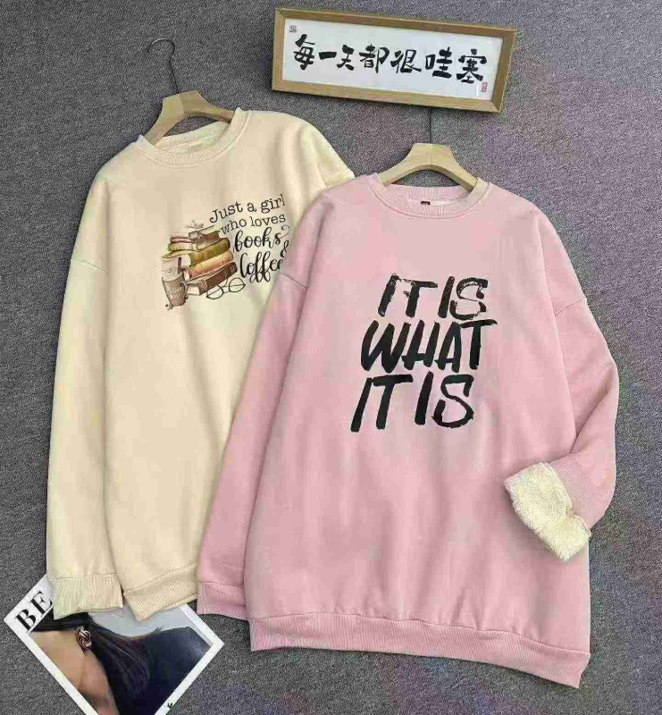 Large Size Thickened Fleece Casual Loose Sweatshirts 1163 Pieces - Image 1