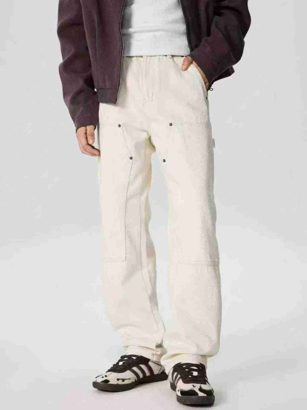 238 Pcs Men's American Workwear Washed Cotton Loose Straight Jeans - Image 1