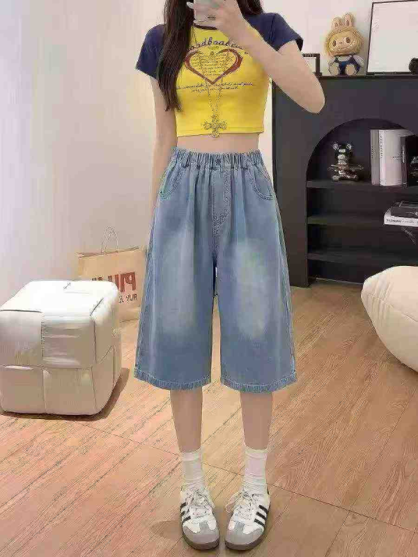 Women's Thin Tencel Cropped Wide Leg Jeans 200PCS Whole Clearance - Image 1