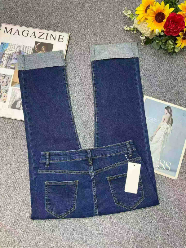 新款春夏高弹力复古水洗棉牛仔烟管裤，尺码S-4XL，约650件 - Image 1