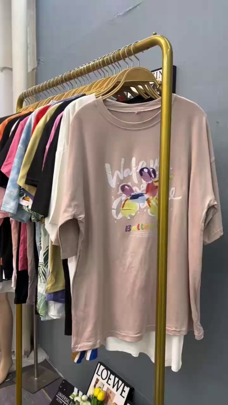 10000 Pieces New Arrival Foreign Trade Printed Loose T-Shirts, Sizes S-3XL, Individual Packing - Image 1