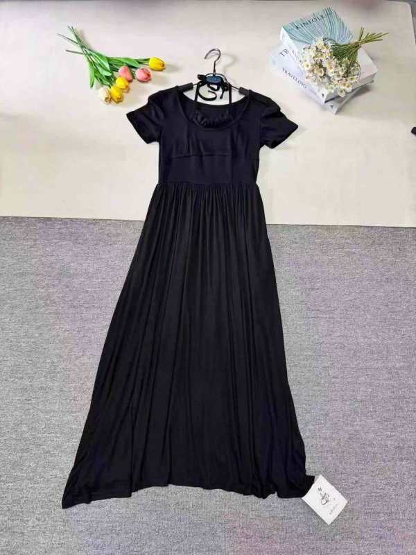 French Fake Two-piece Black Halter Neck Elegant Slim Long Dress, About 240pcs, Size S-XL, With Individual Pack and Hangtag - Image 1