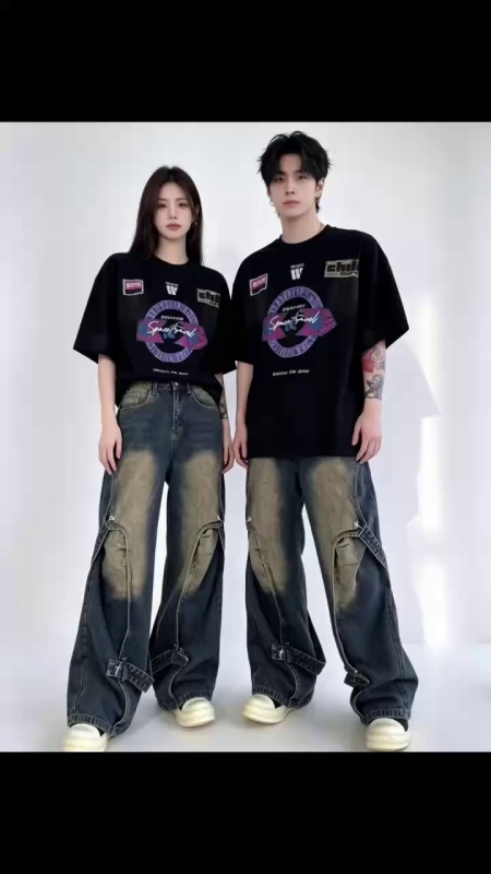 About 500 Pieces Unisex Washed Cotton Jeans Stock Clearance Wholesale - Image 1