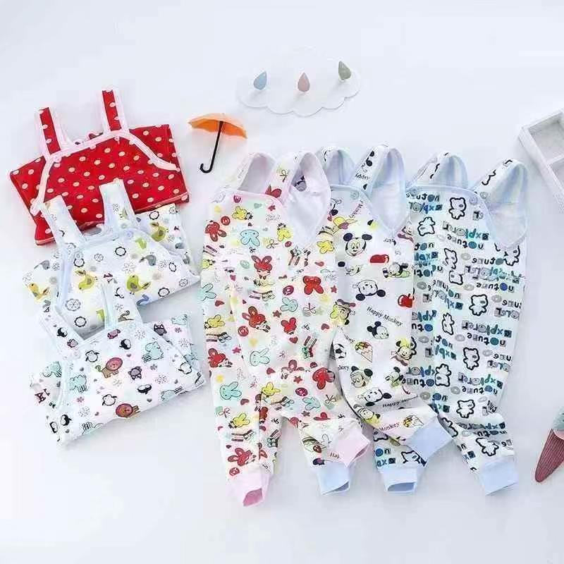 6298 pièces de pantalons de nuit d'automne pour enfants en coton à bretelles et à taille haute - Image 2