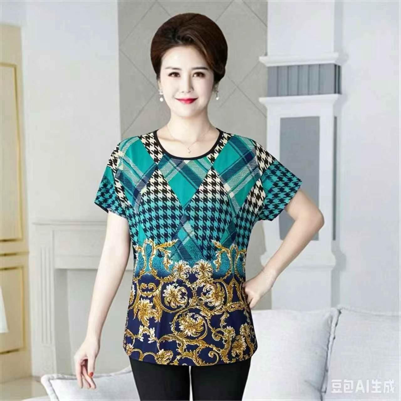 800PCS One Size Ice Silk Short Sleeve T-shirts For Mothers - Image 9