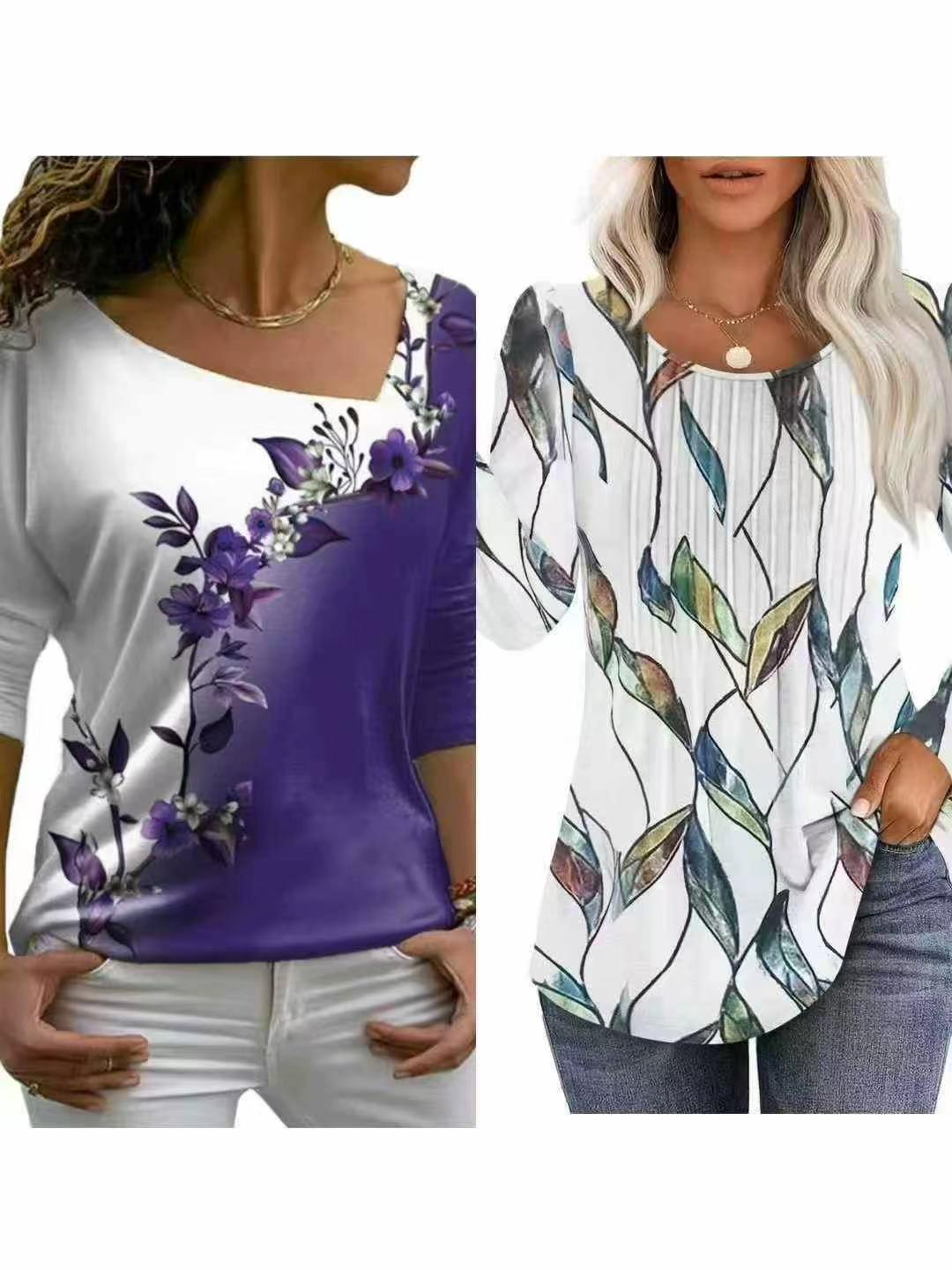 2000 Pcs Amazon Original Plus Size Women Mixed Long Sleeve Tops, Individual Packaging, Size M-5XL - Image 4