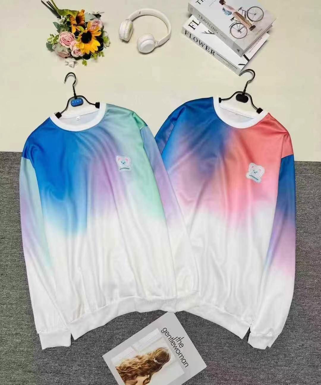 Fashion Casual Gradient Bear Print Crew Neck Sweatshirt, 2 Colors, S-3XL, 350 Pieces - Image 5
