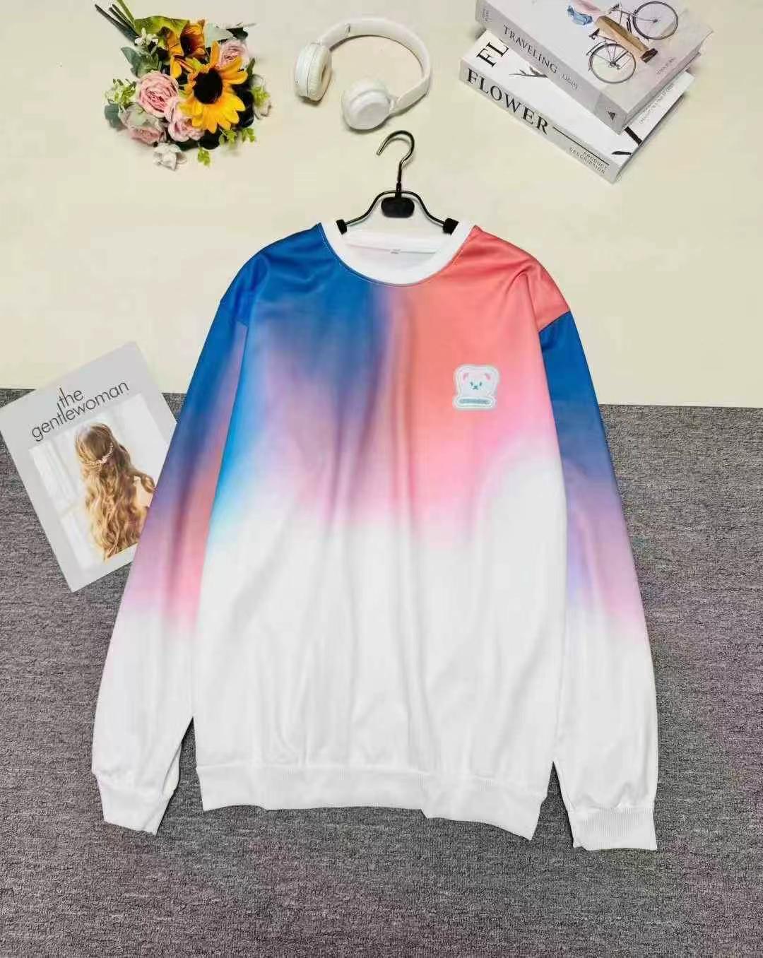 Fashion Casual Gradient Bear Print Crew Neck Sweatshirt, 2 Colors, S-3XL, 350 Pieces - Image 6
