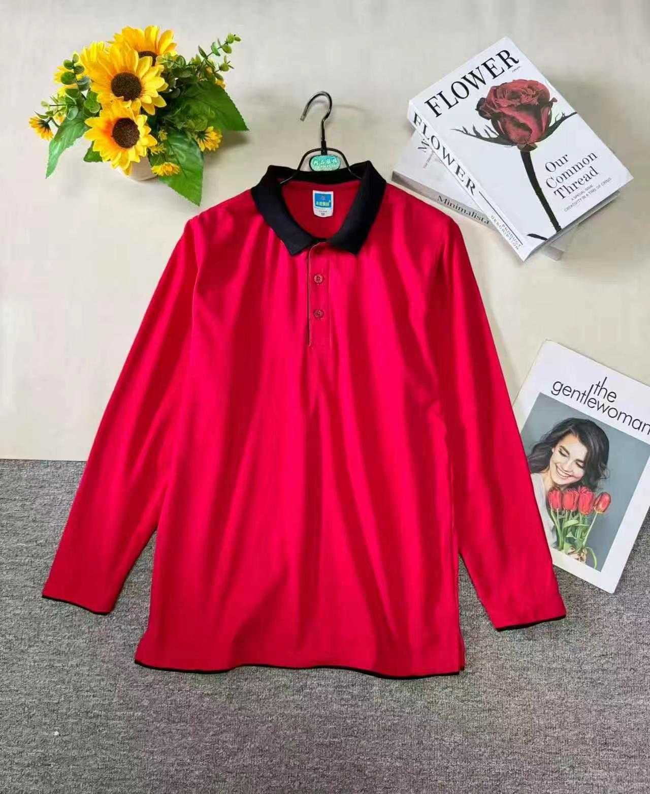 Fashion Long Sleeve Cotton Polo T-shirt, 3 Colors, Size S-3XL, About 3000 Pieces - Image 2