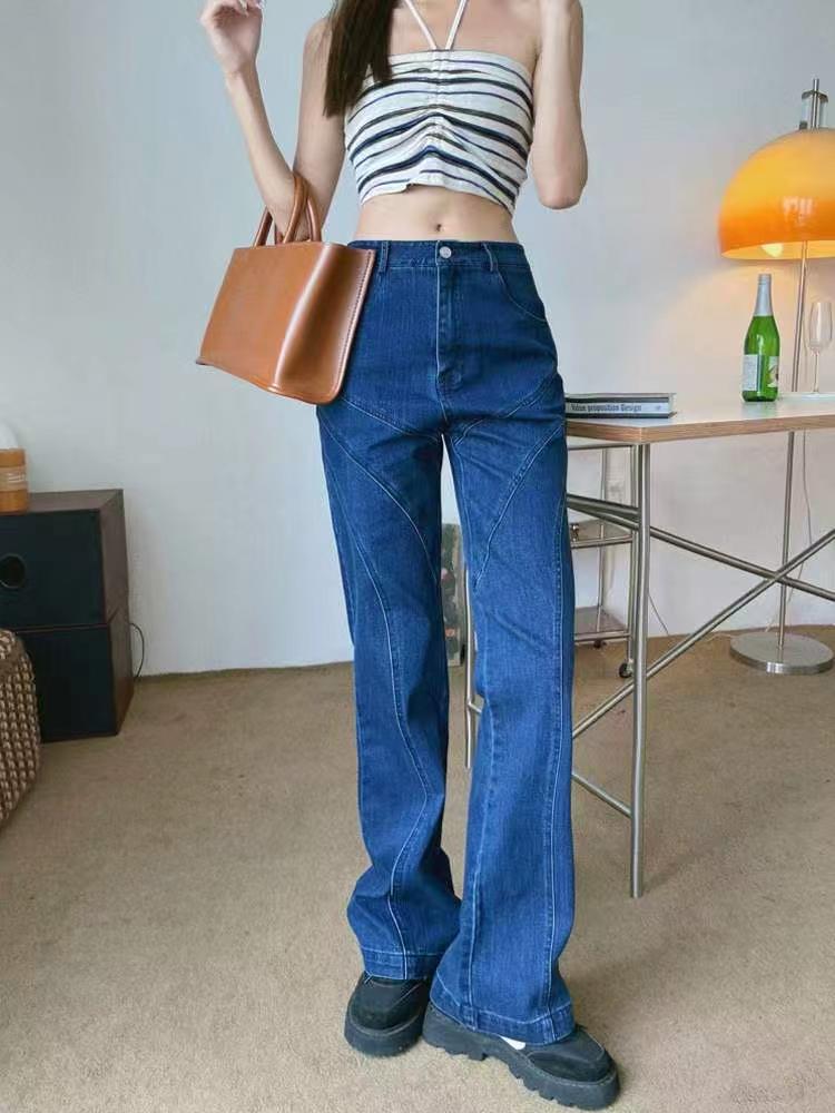 New Spring Summer Vintage Dark Blue High Waist Slim Straight Wide Leg Jeans, Sizes S-3XL, 644 Pieces - Image 4