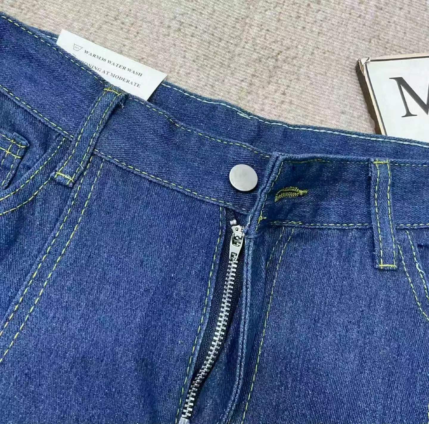 New Spring Summer Vintage Dark Blue High Waist Slim Straight Wide Leg Jeans, Sizes S-3XL, 644 Pieces - Image 8