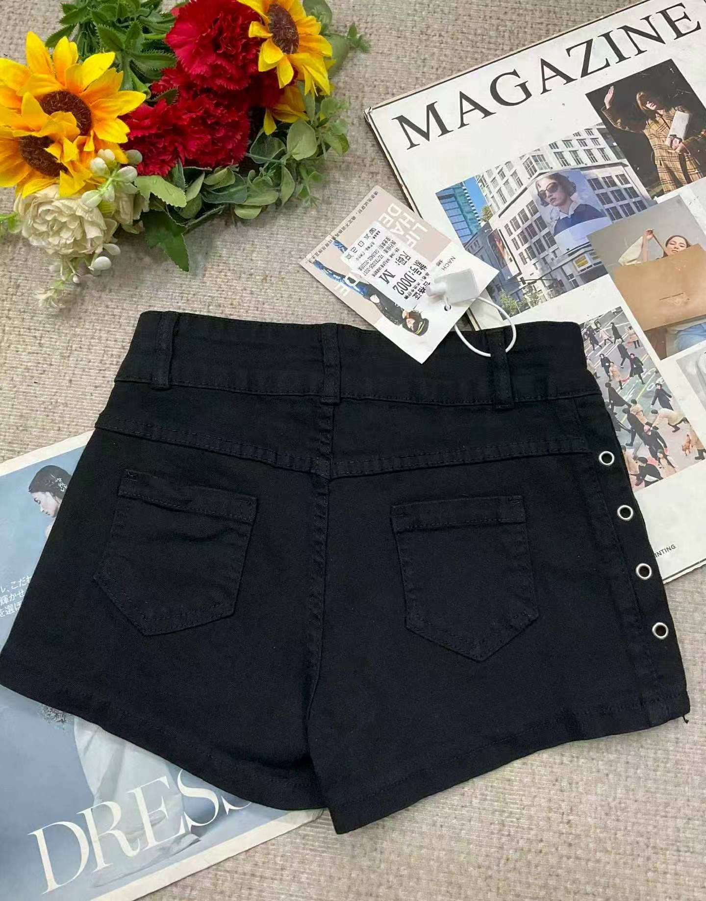 Summer New Black Rivet High Waist Slim Denim Shorts, XS-2XL, 220 Pieces - Image 2