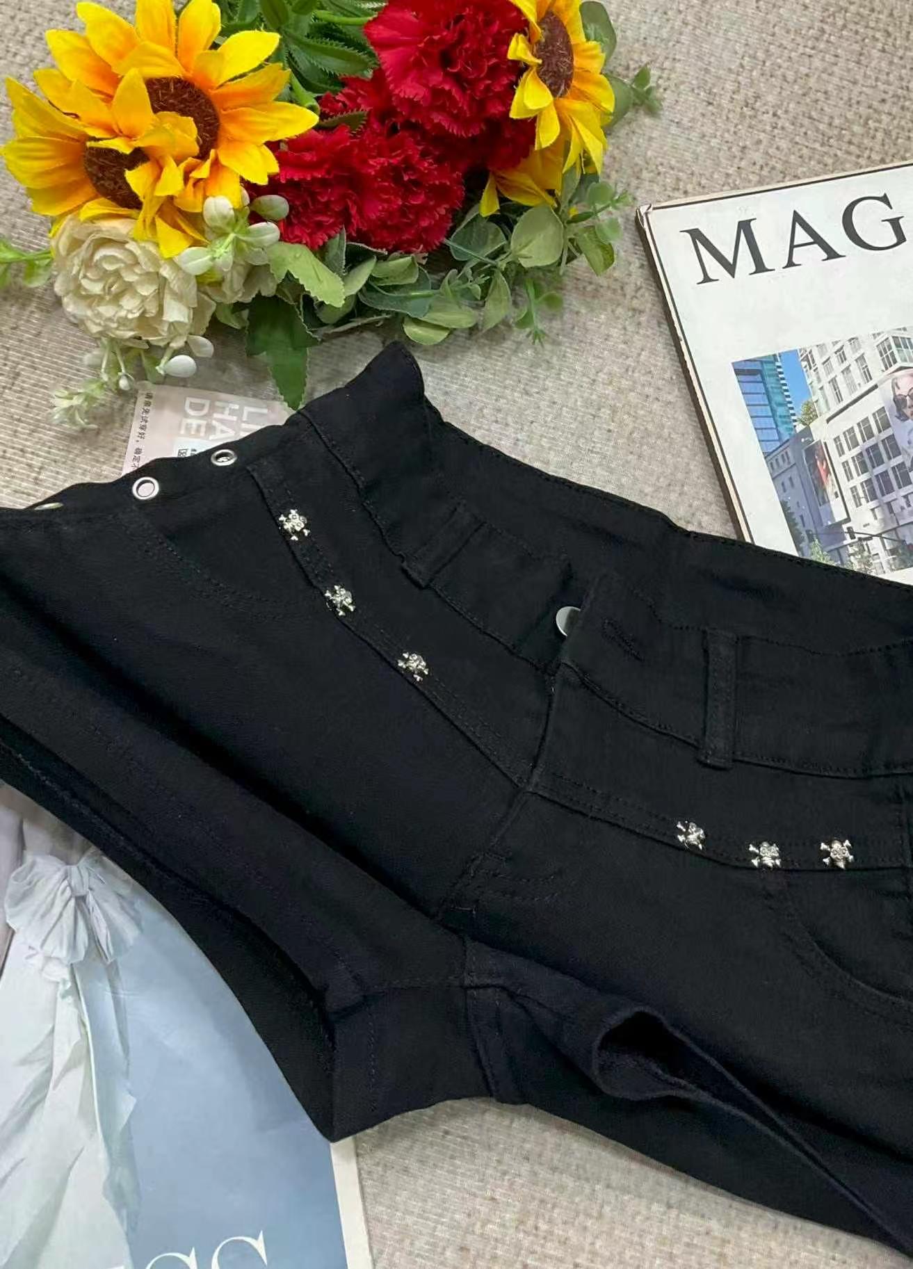 Summer New Black Rivet High Waist Slim Denim Shorts, XS-2XL, 220 Pieces - Image 3