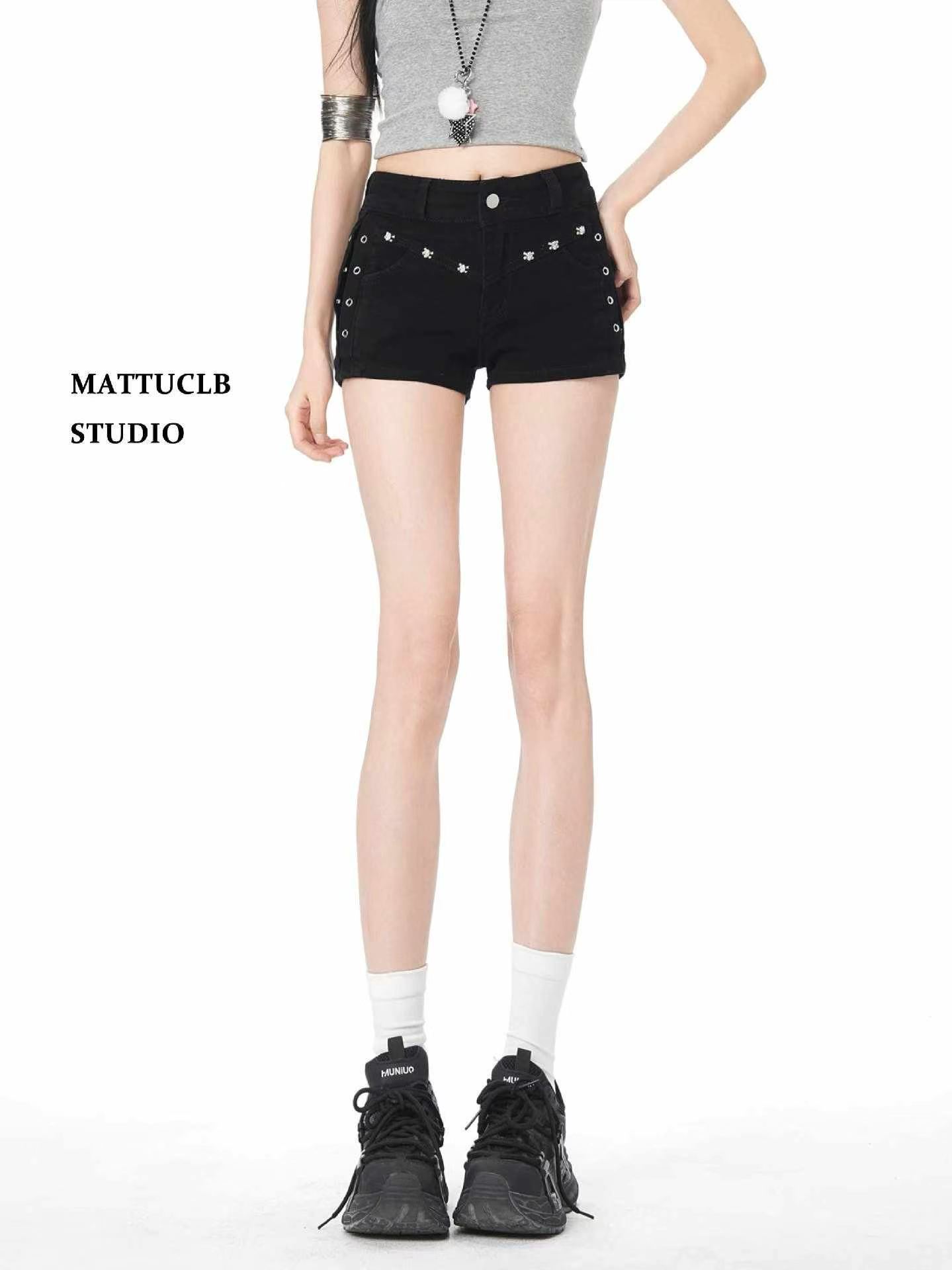 Summer New Black Rivet High Waist Slim Denim Shorts, XS-2XL, 220 Pieces - Image 5