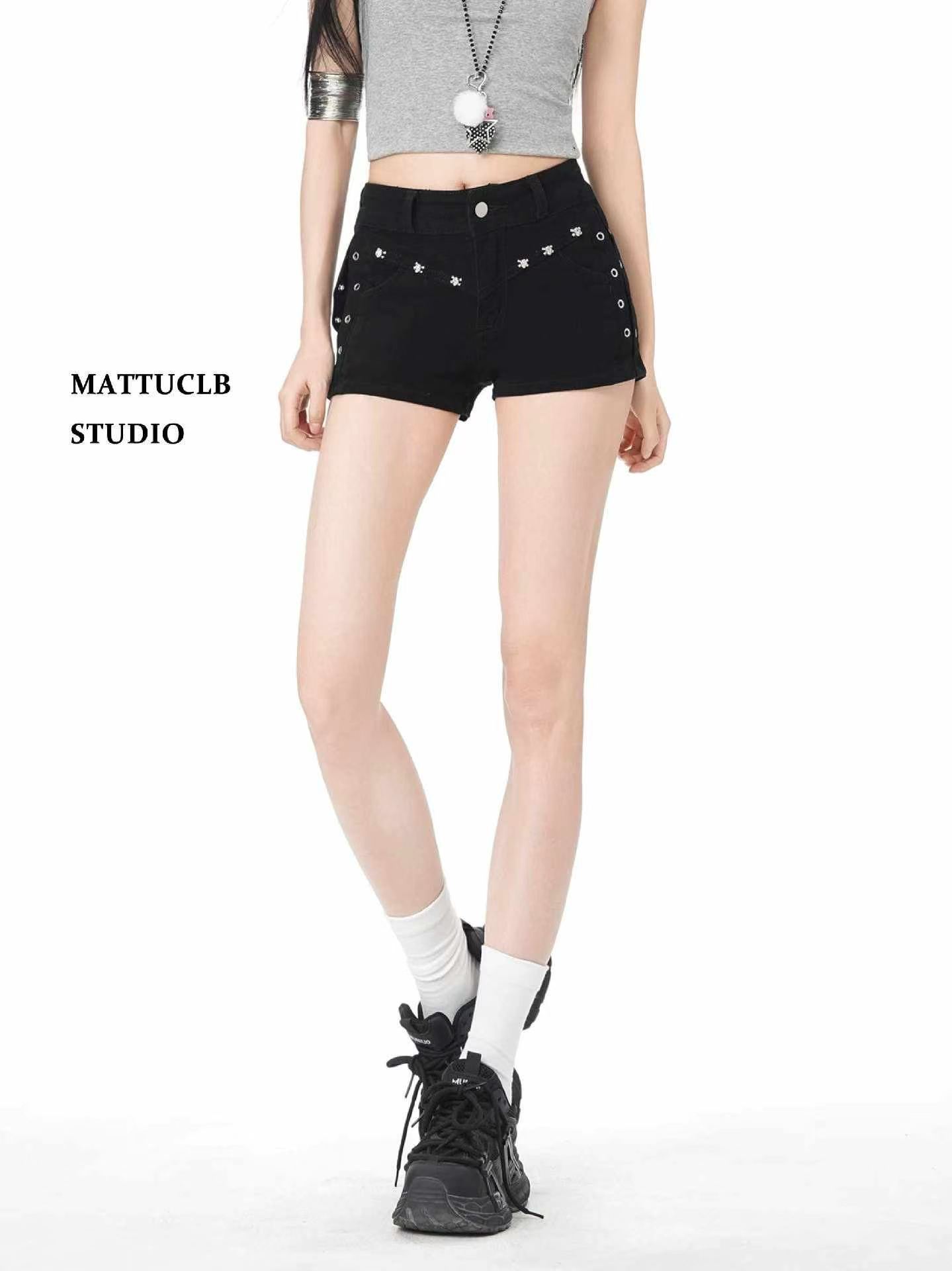 Summer New Black Rivet High Waist Slim Denim Shorts, XS-2XL, 220 Pieces - Image 6